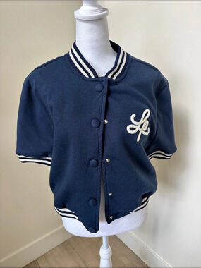 Lança Perfume Varsity Jacket Blue & White Size Medium